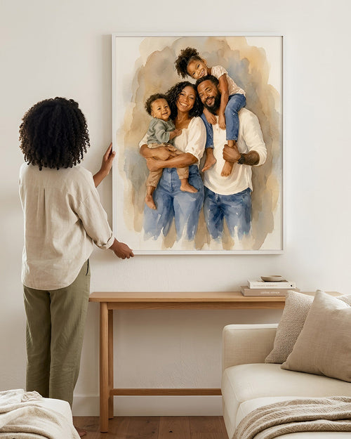 Custom Portrait From Photo, Personalized Wedding Gift, Watercolor Painting, Anniversary Gifts For Wife Husband example 2