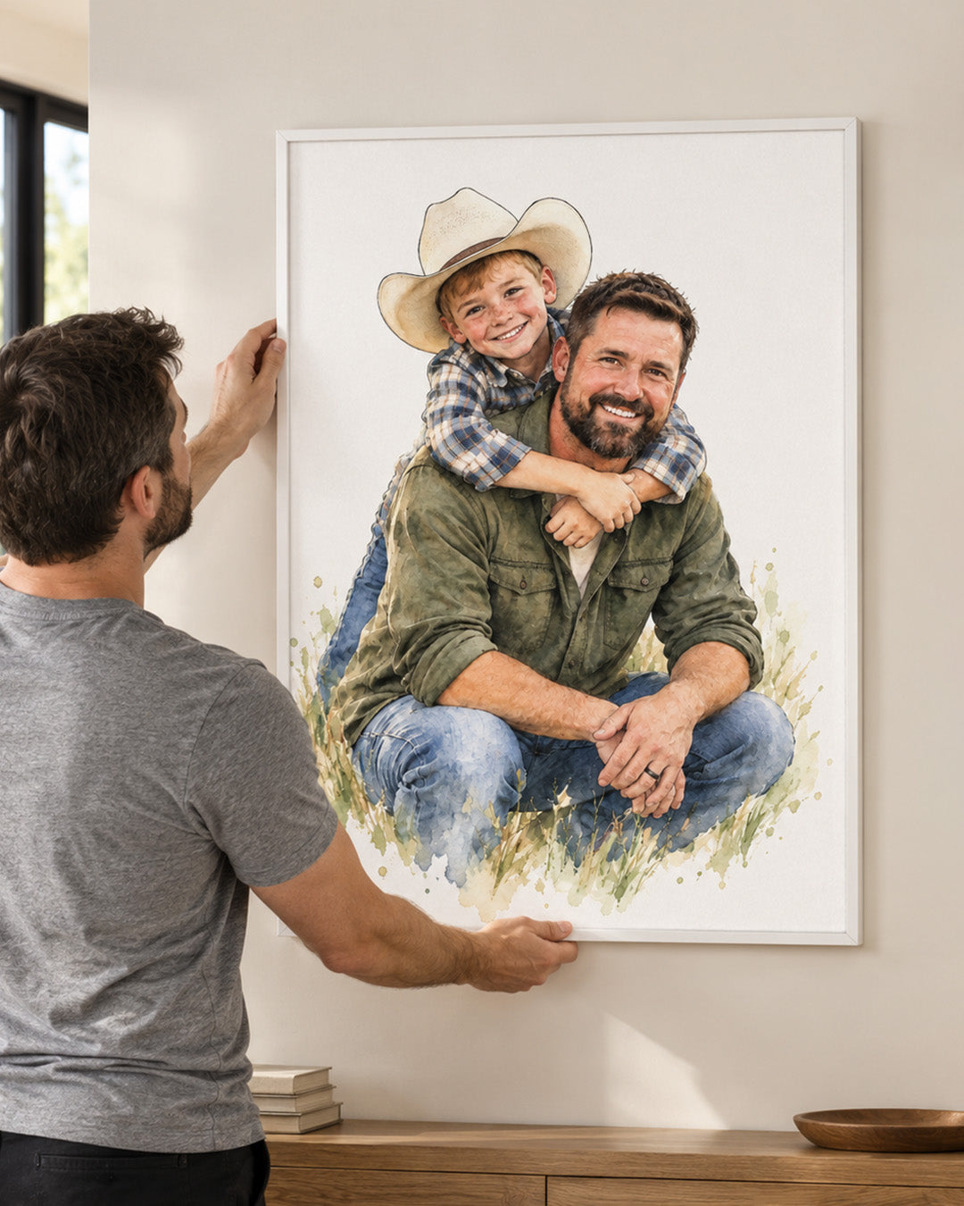 Delicate Watercolor Portrait from Photo – Personalized Canvas Painting, Custom Couple Wedding, Engagement & Anniversary Gift example 3
