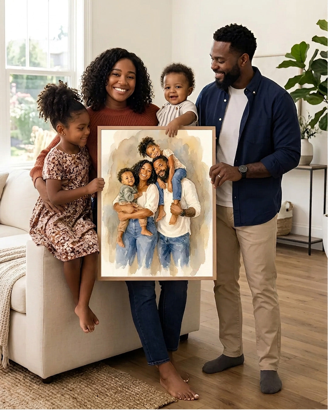 Custom Portrait From Photo, Personalized Wedding Gift, Watercolor Painting, Anniversary Gifts For Wife Husband example 3