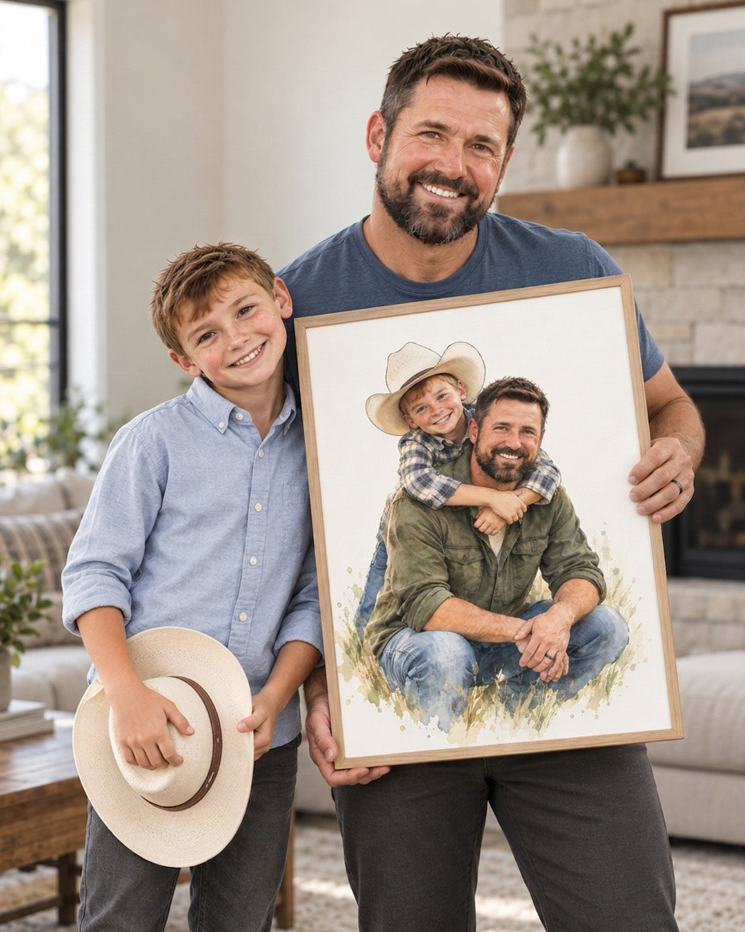Delicate Watercolor Portrait from Photo – Personalized Canvas Painting, Custom Couple Wedding, Engagement & Anniversary Gift example 4