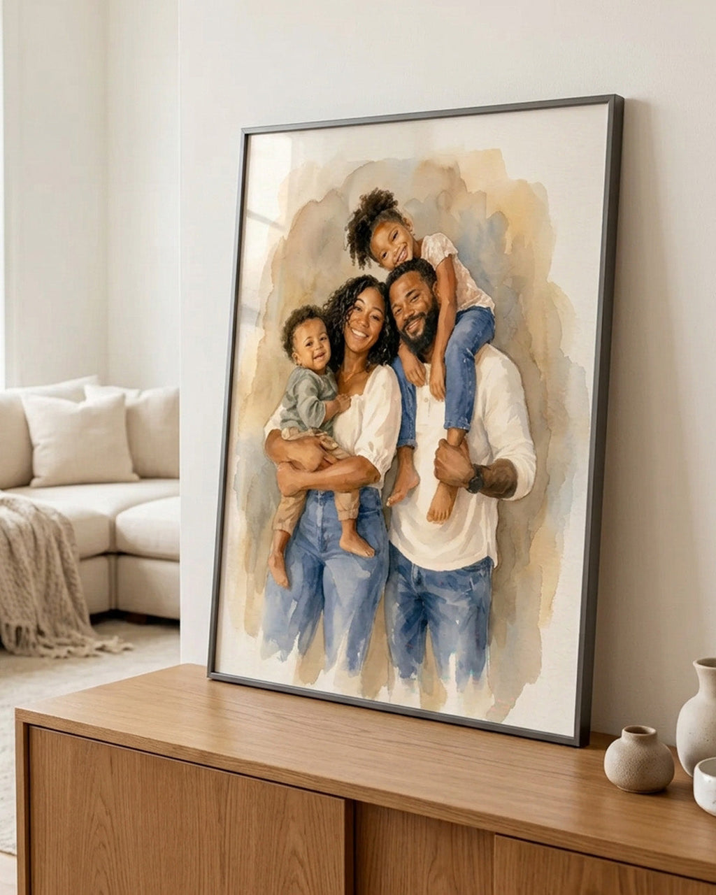 Custom Portrait From Photo, Personalized Wedding Gift, Watercolor Painting, Anniversary Gifts For Wife Husband example 4