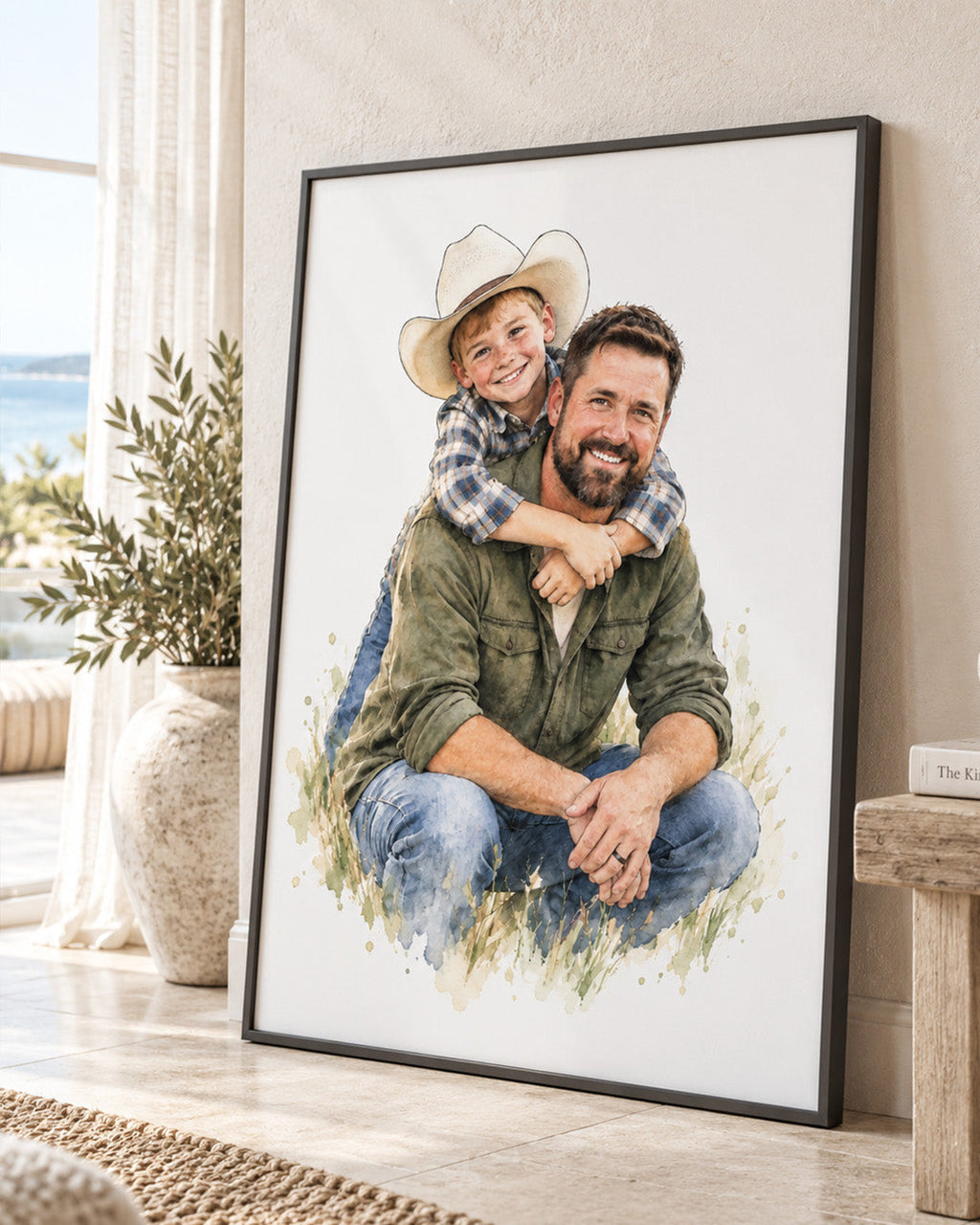 Delicate Watercolor Portrait from Photo – Personalized Canvas Painting, Custom Couple Wedding, Engagement & Anniversary Gift example 5