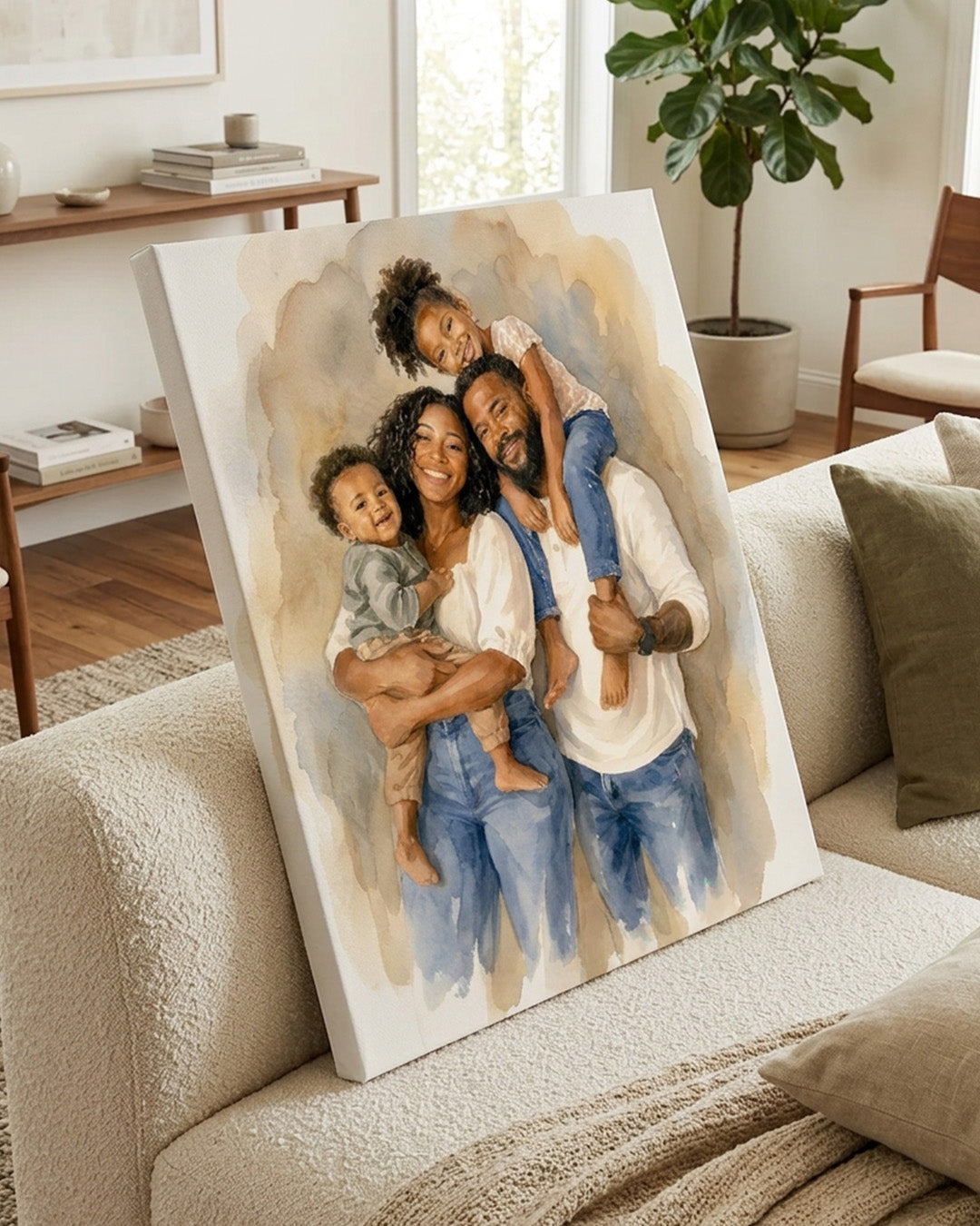 Custom Portrait From Photo, Personalized Wedding Gift, Watercolor Painting, Anniversary Gifts For Wife Husband example 5