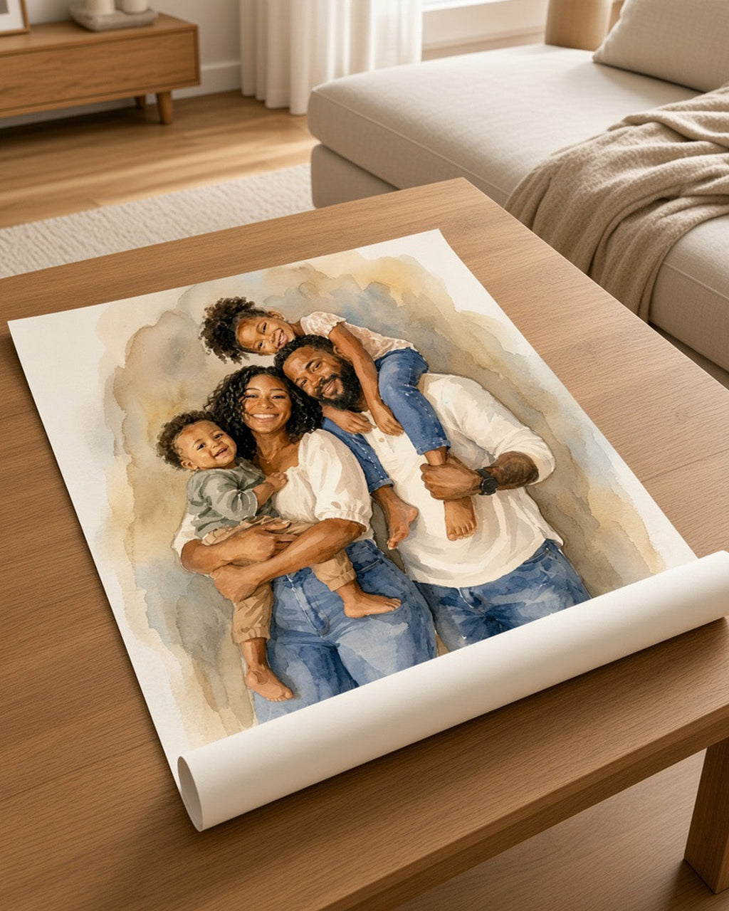 Custom Portrait From Photo, Personalized Wedding Gift, Watercolor Painting, Anniversary Gifts For Wife Husband example 6