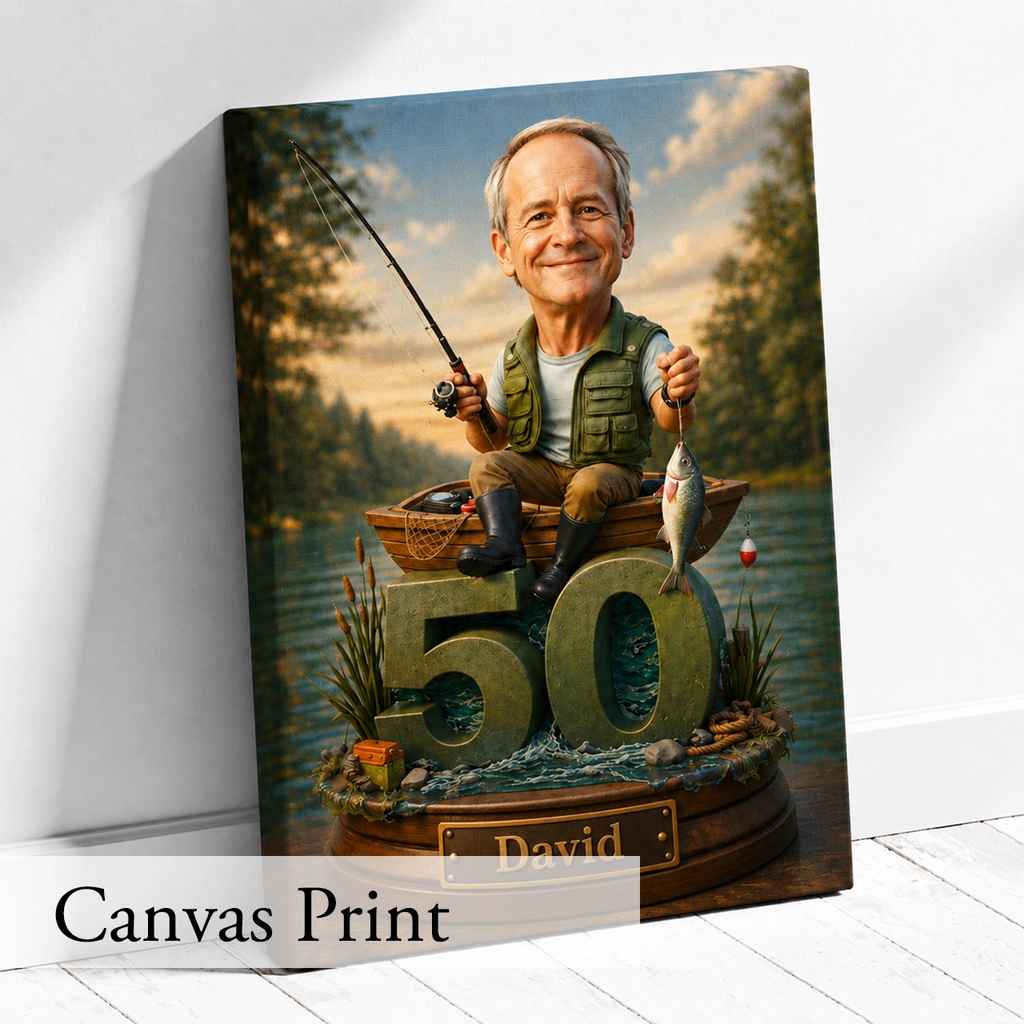 Custom angler wall art from picture – one-of-a-kind keepsake for fishermen and fishing fans.