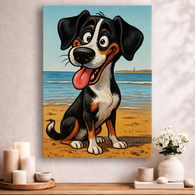 Personalized dog portrait from photo printed on premium canvas wall art
