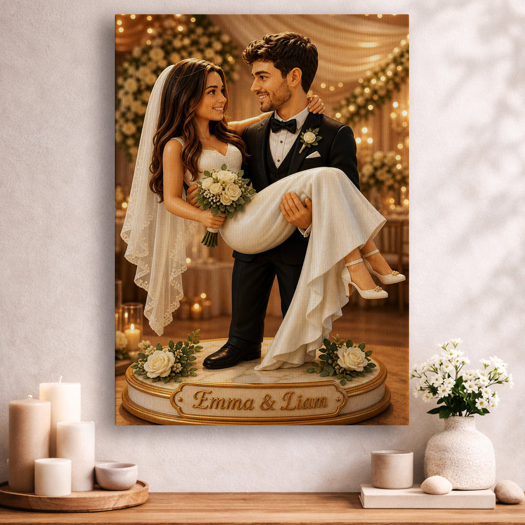 Custom wedding portrait created from a favorite wedding photo