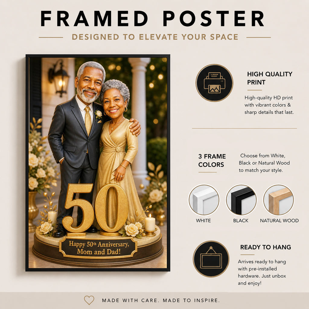 Custom 50 years together portrait for parents and grandparents
