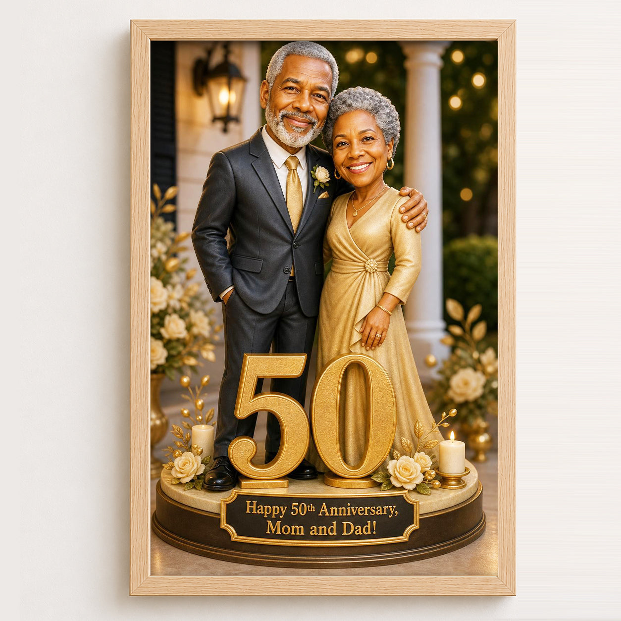 Personalized Golden Anniversary gift for a married couple