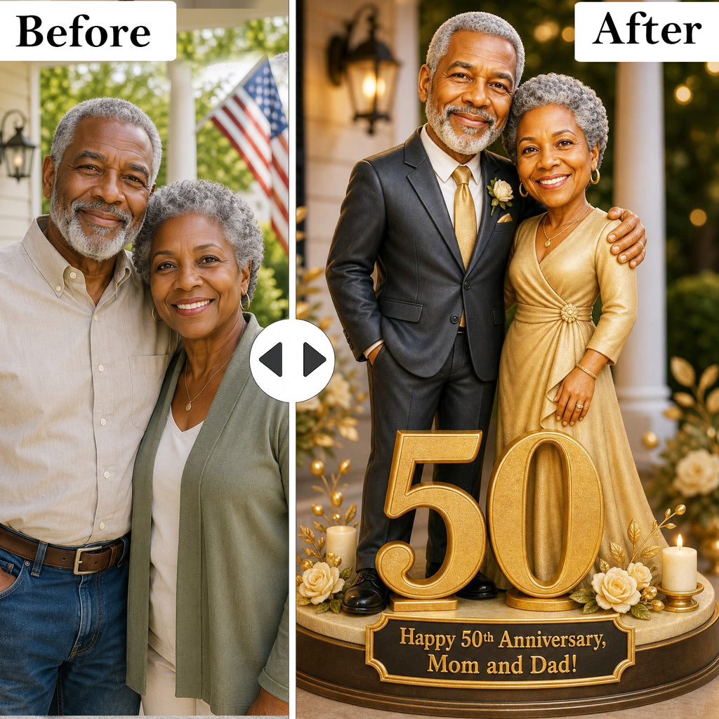 Custom couple portrait from photo for a 50th wedding anniversary