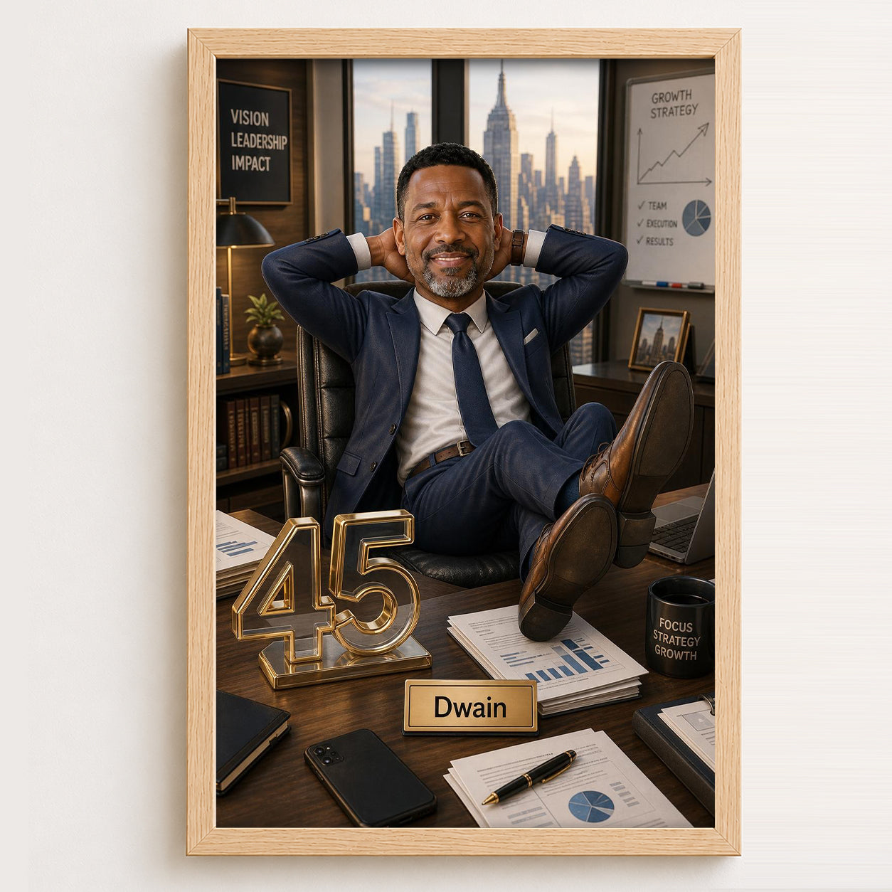 Custom CEO portrait from photo printed on premium canvas