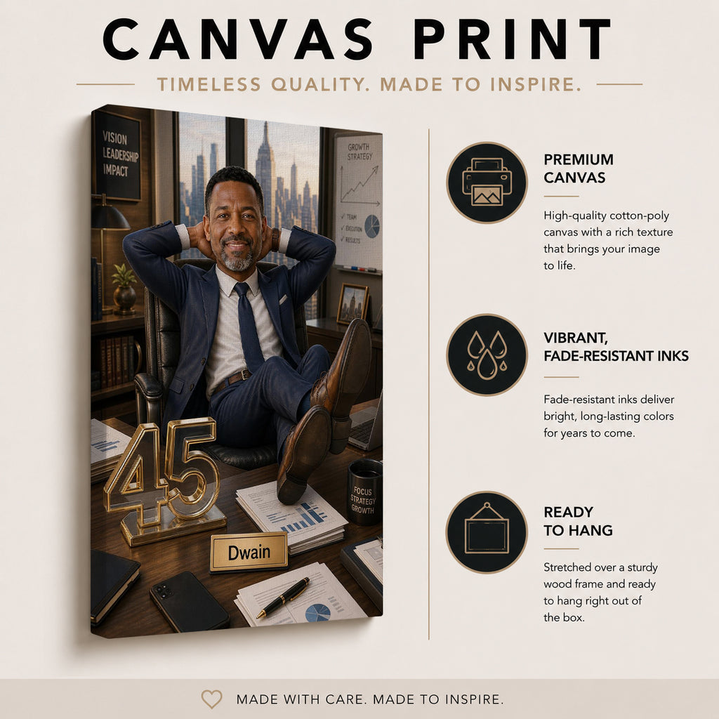 Personalized CEO canvas print for Boss’s Day
