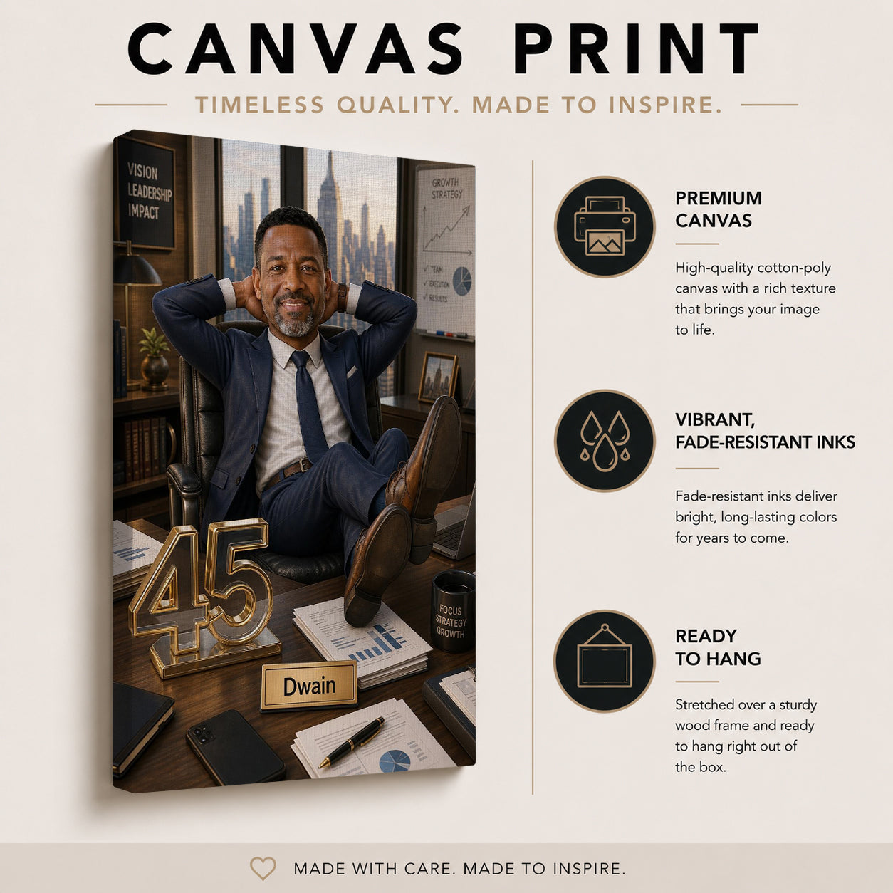 Personalized CEO canvas print for Boss’s Day
