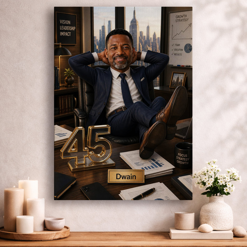 Personalized business owner portrait created from a favorite photo
