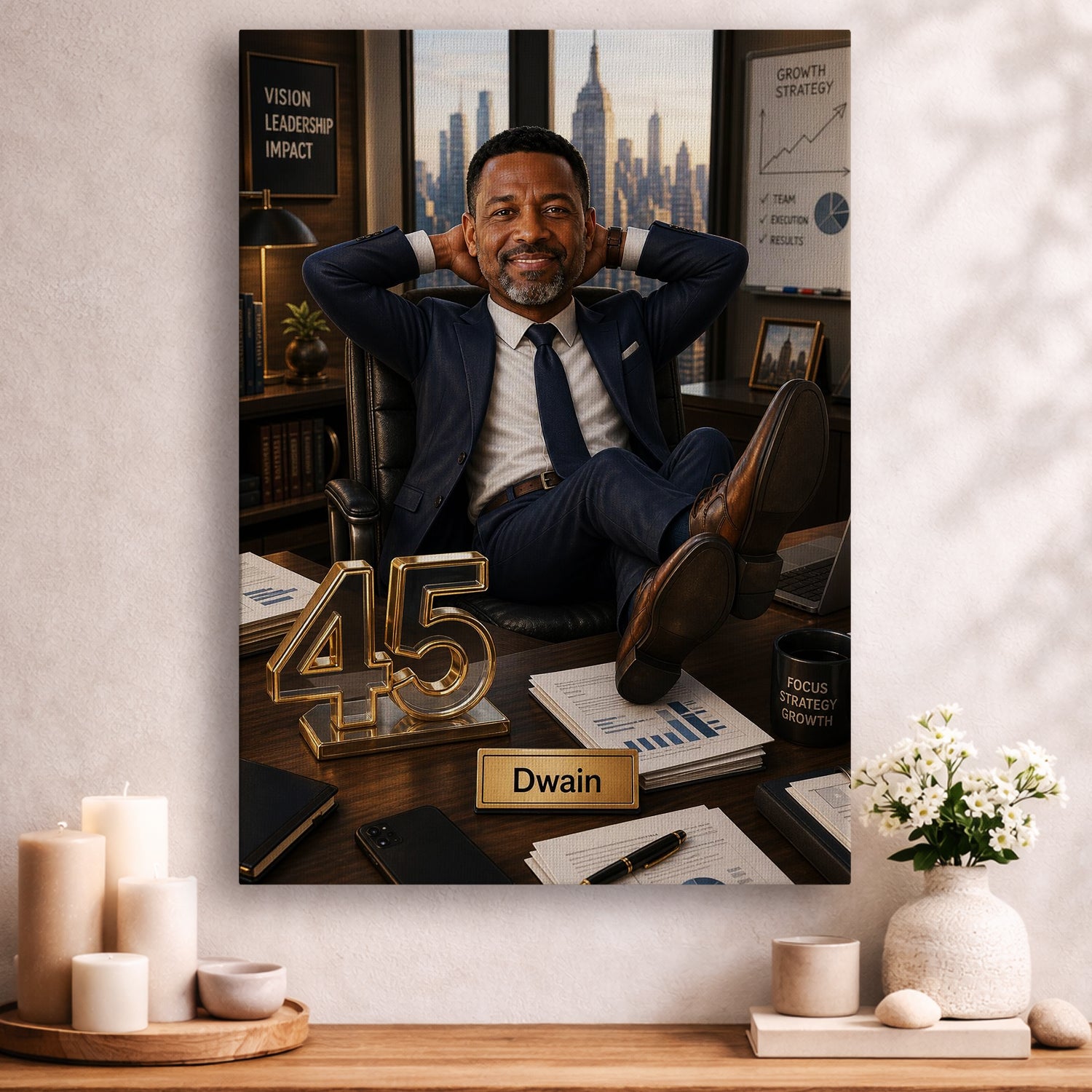 Personalized business owner portrait created from a favorite photo