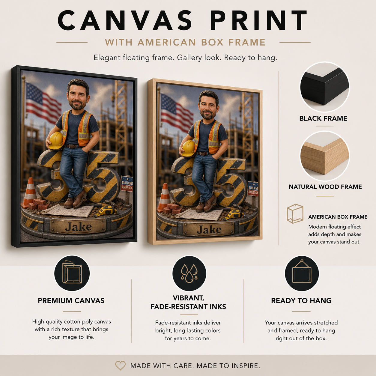 Custom Construction Worker Caricature from Photo – Personalized Photo Gift