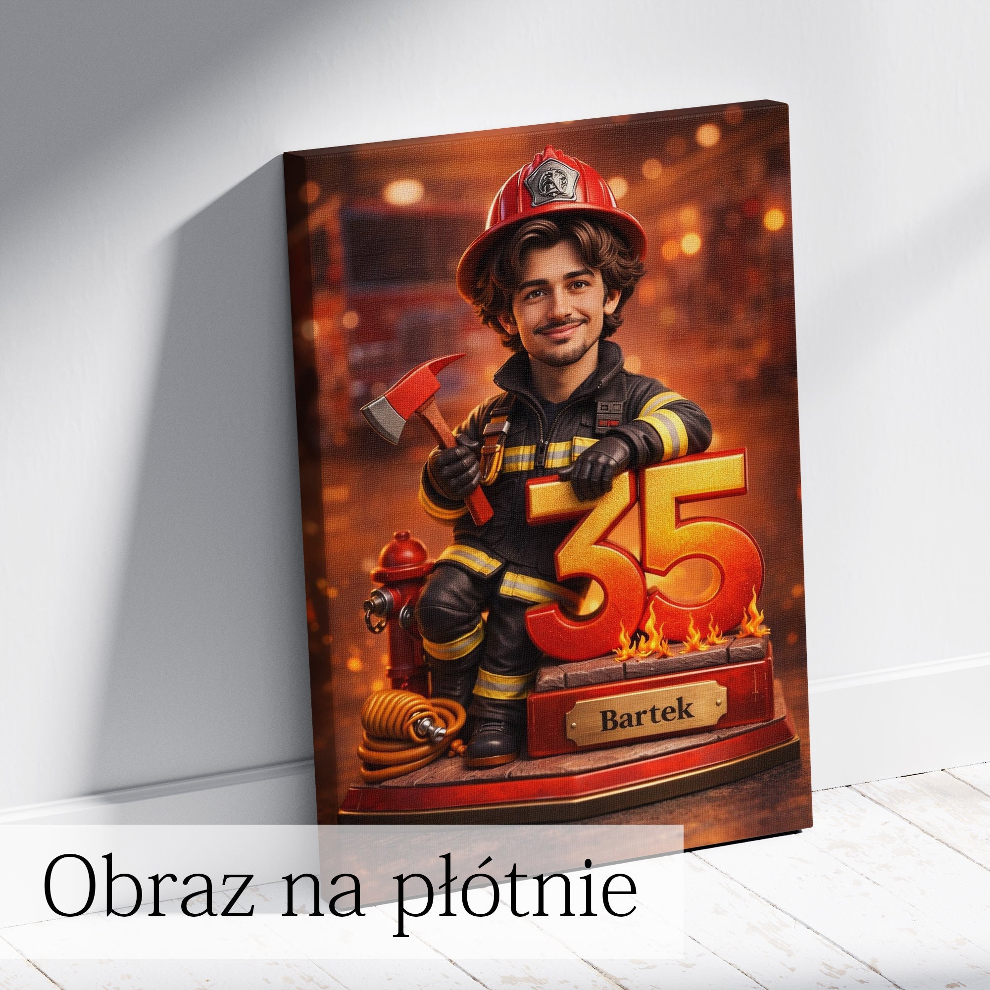 Firefighter Caricature from Photo - Birthday Gift for Husband - preview 4