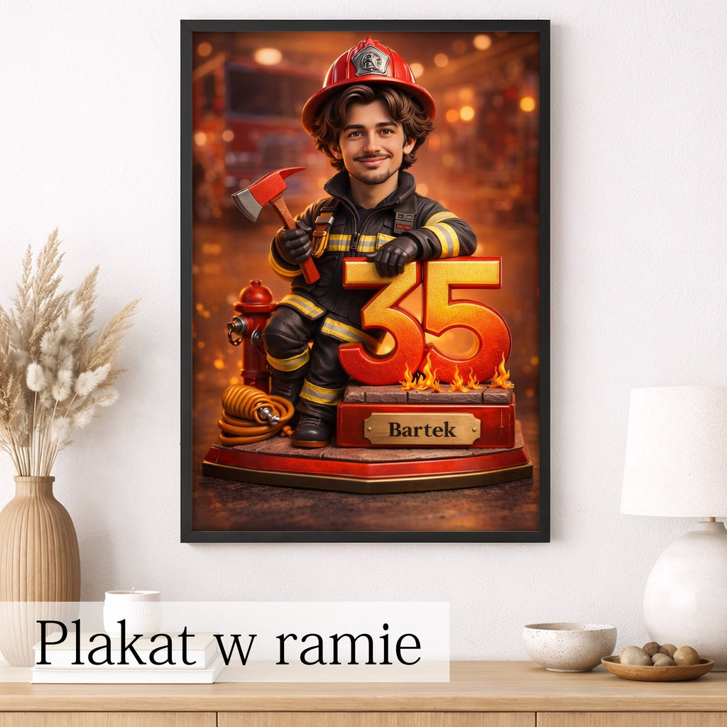 Firefighter Caricature from Photo - Birthday Gift for Husband - preview 5