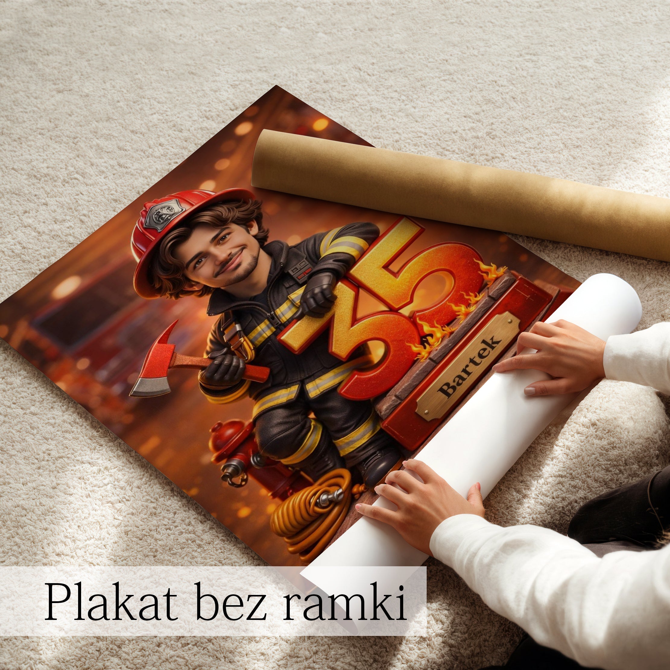 Firefighter Caricature from Photo - Birthday Gift for Husband - preview 6