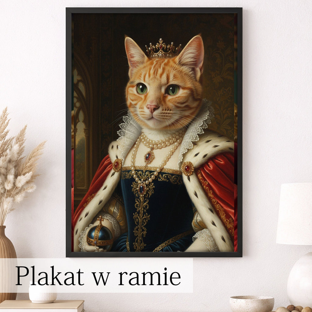 Królewski portret Twojego Kota - Wydruk | Wyjątkowy prezent