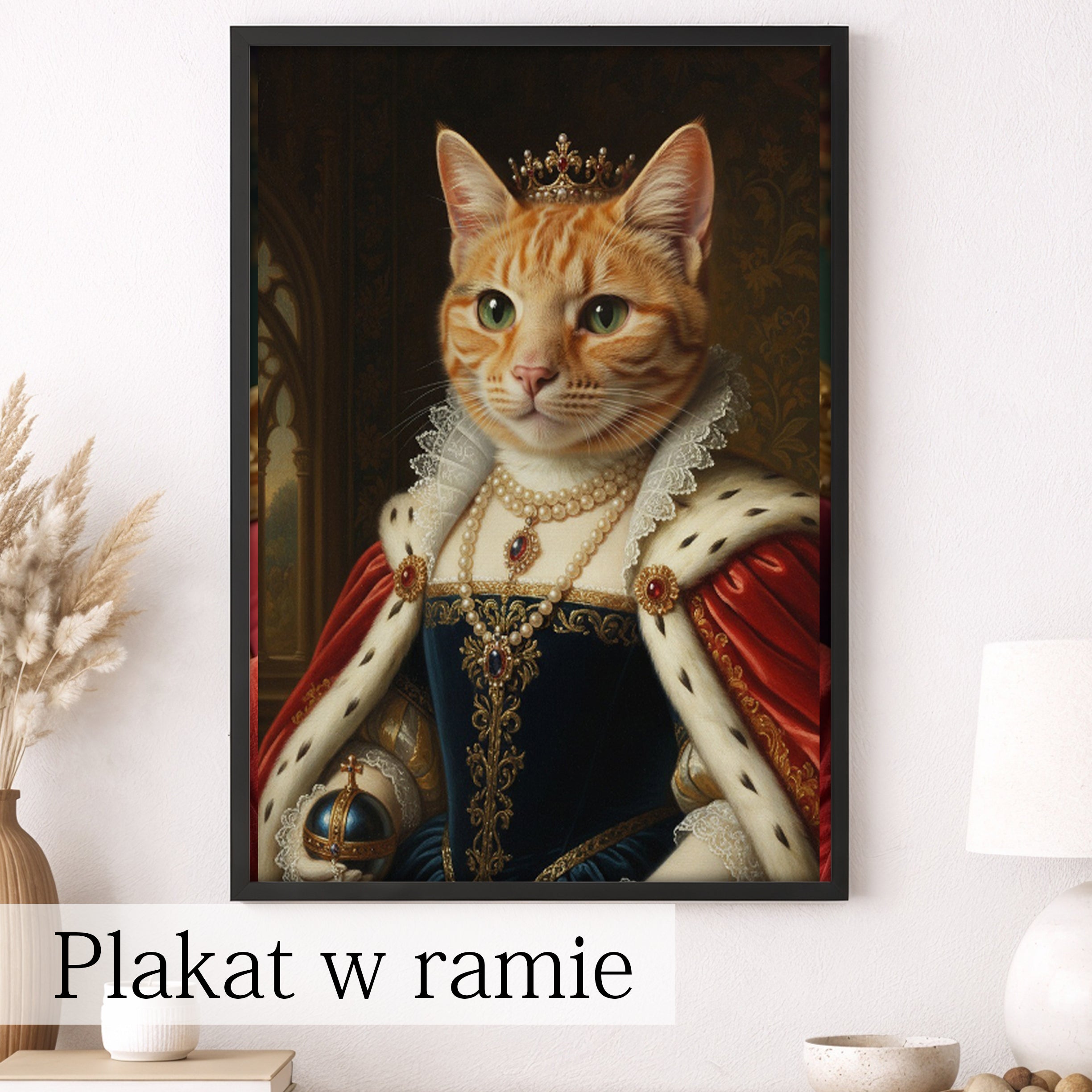 Królewski portret Twojego Kota - Wydruk | Wyjątkowy prezent