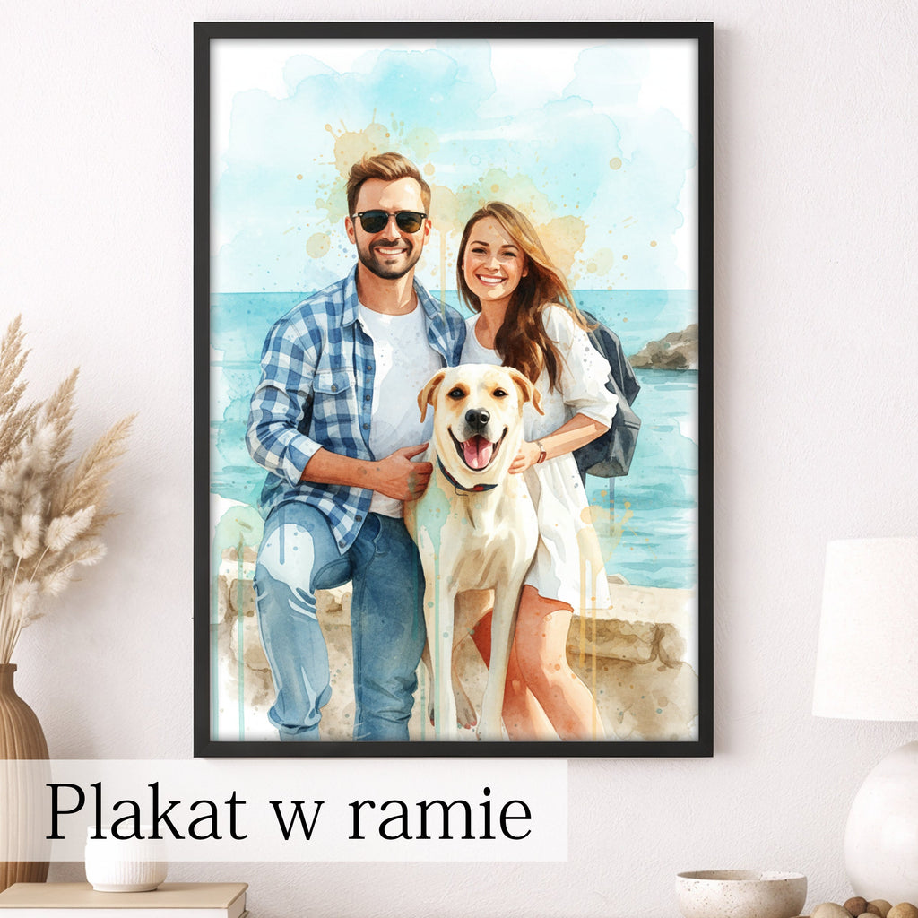 akwarela ze zdjęcia obraz na ścianę nowoczesne wnętrze