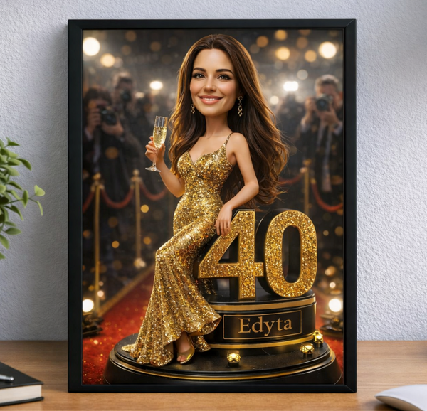 Canvas Print from Photo. Gift for a Woman's 40th Birthday. Red Carpet
