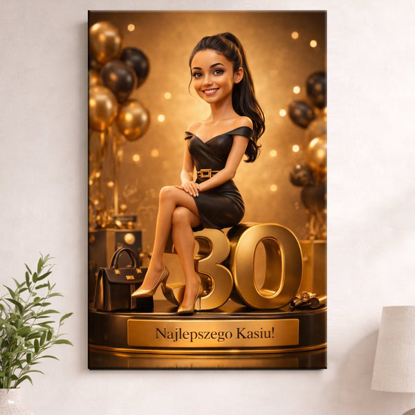 Image from Photo. Gift for Women's 20th, 30th, and 40th Birthday. Business Woman.