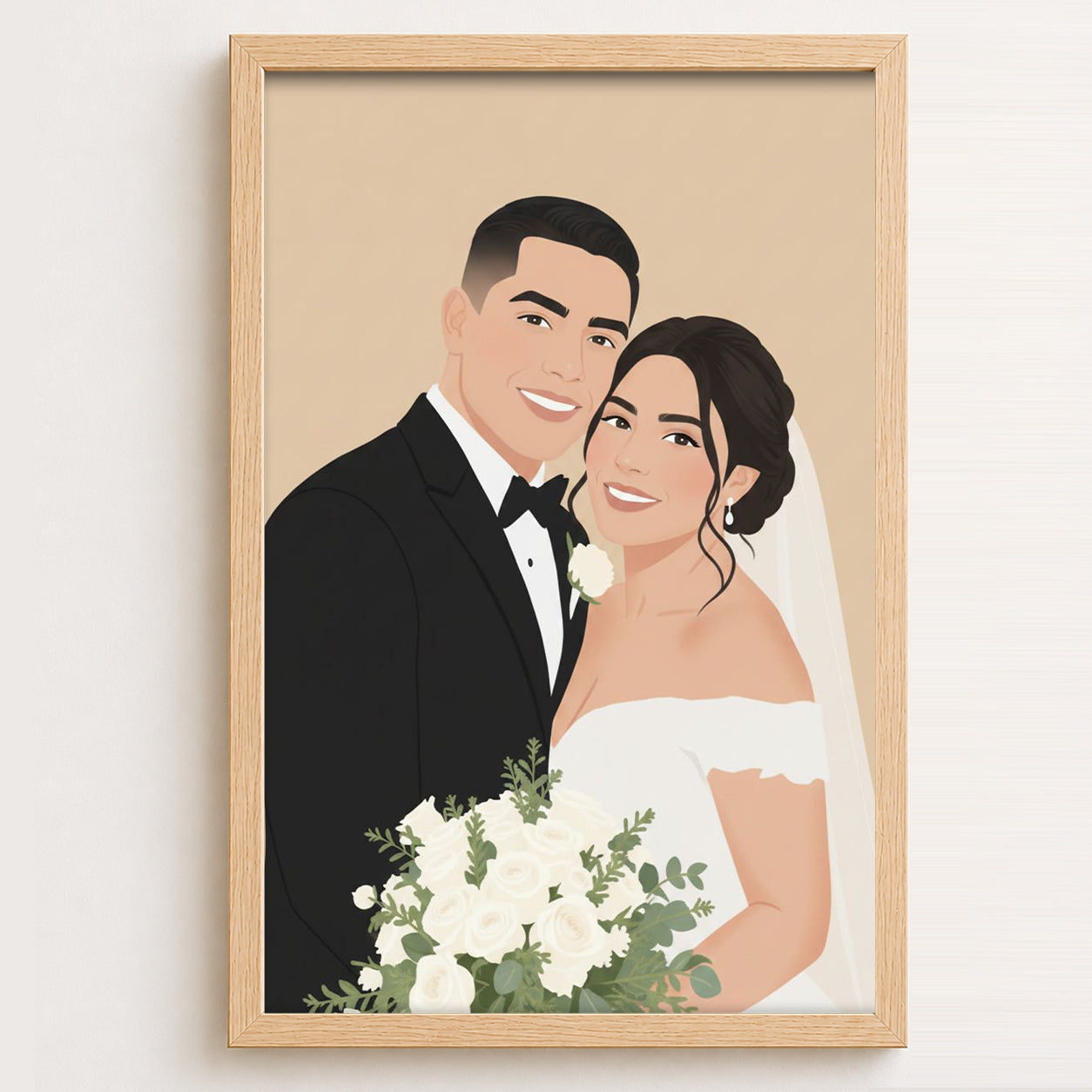 Custom minimalist portrait from photo on premium canvas