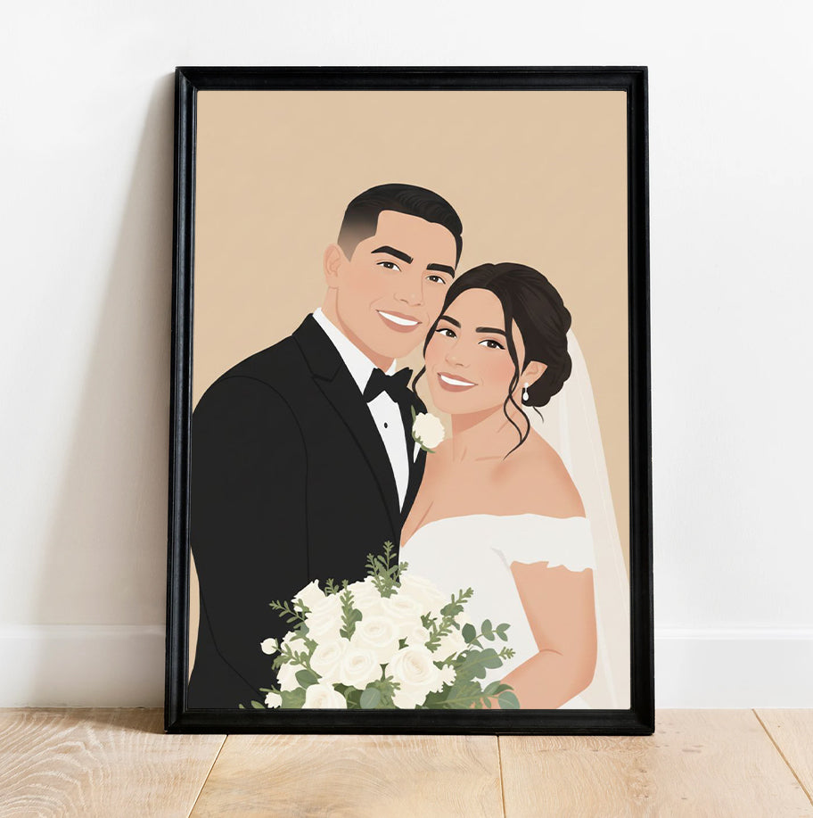 Personalized minimalist wall art featuring a modern portrait