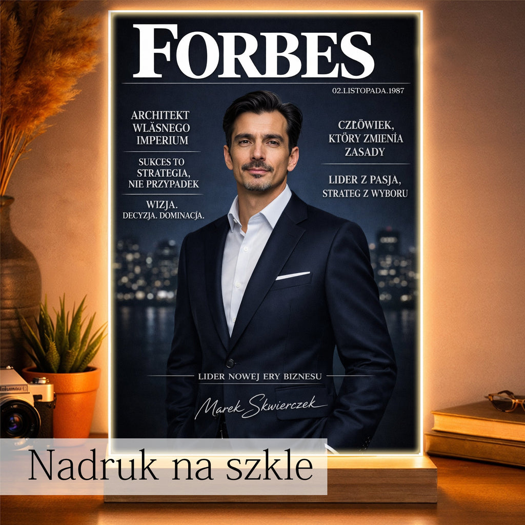 okładka magazynu forbes personalizowana – plakat ze zdjęcia dla mężczyzny