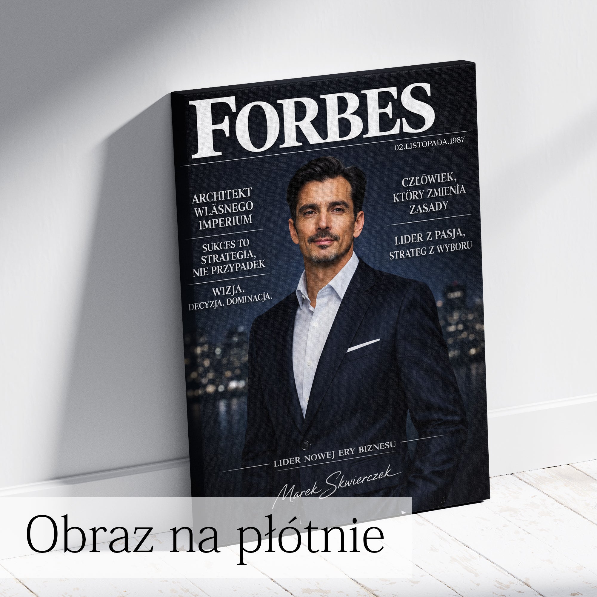 personalizowany plakat forbes ze zdjęcia – prezent dla niego