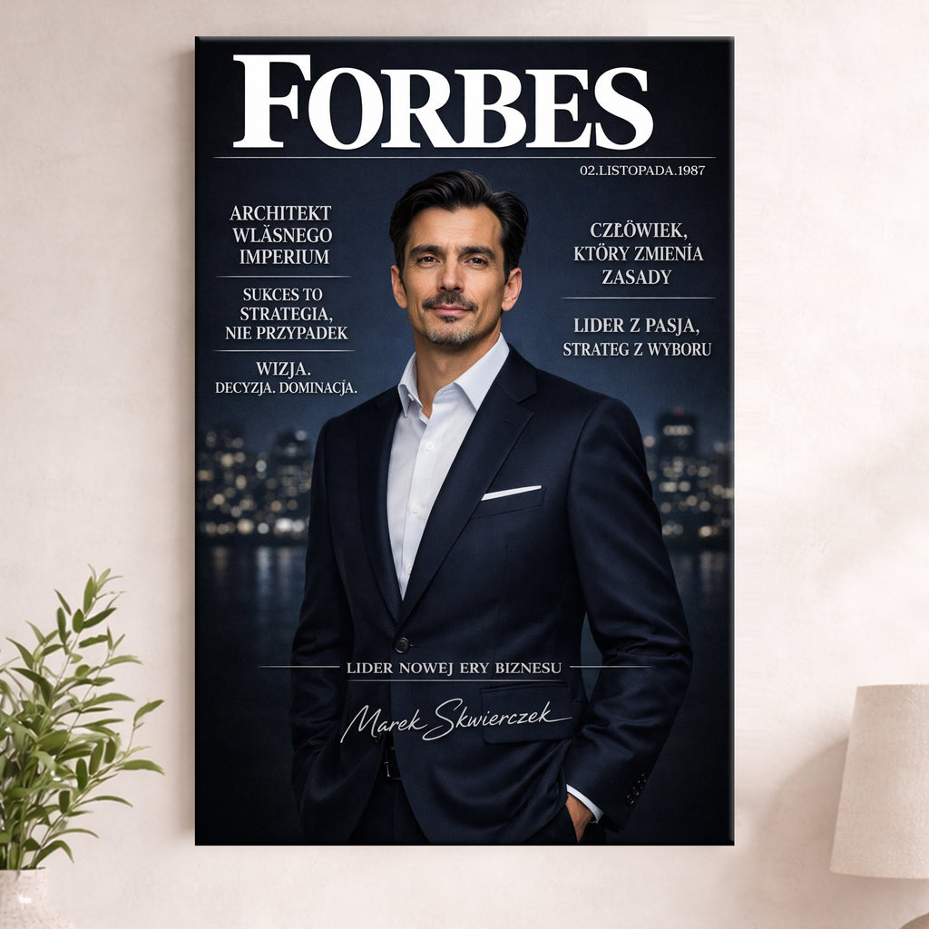 plakat forbes dla mężczyzny – personalizowany prezent ze zdjęcia