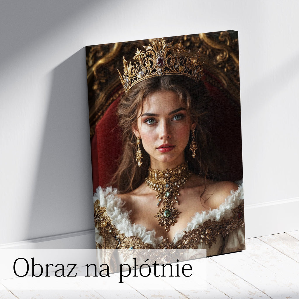portret kobiety ze zdjęcia w stylu królewskim elegancja i klasa