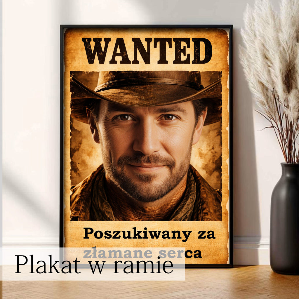 obraz western wanted ze zdjęcia idealny prezent na urodziny