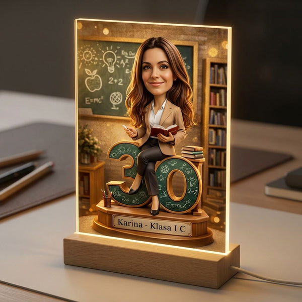 Portrait for Teacher from Photo for Anniversary. Caricature Gift.