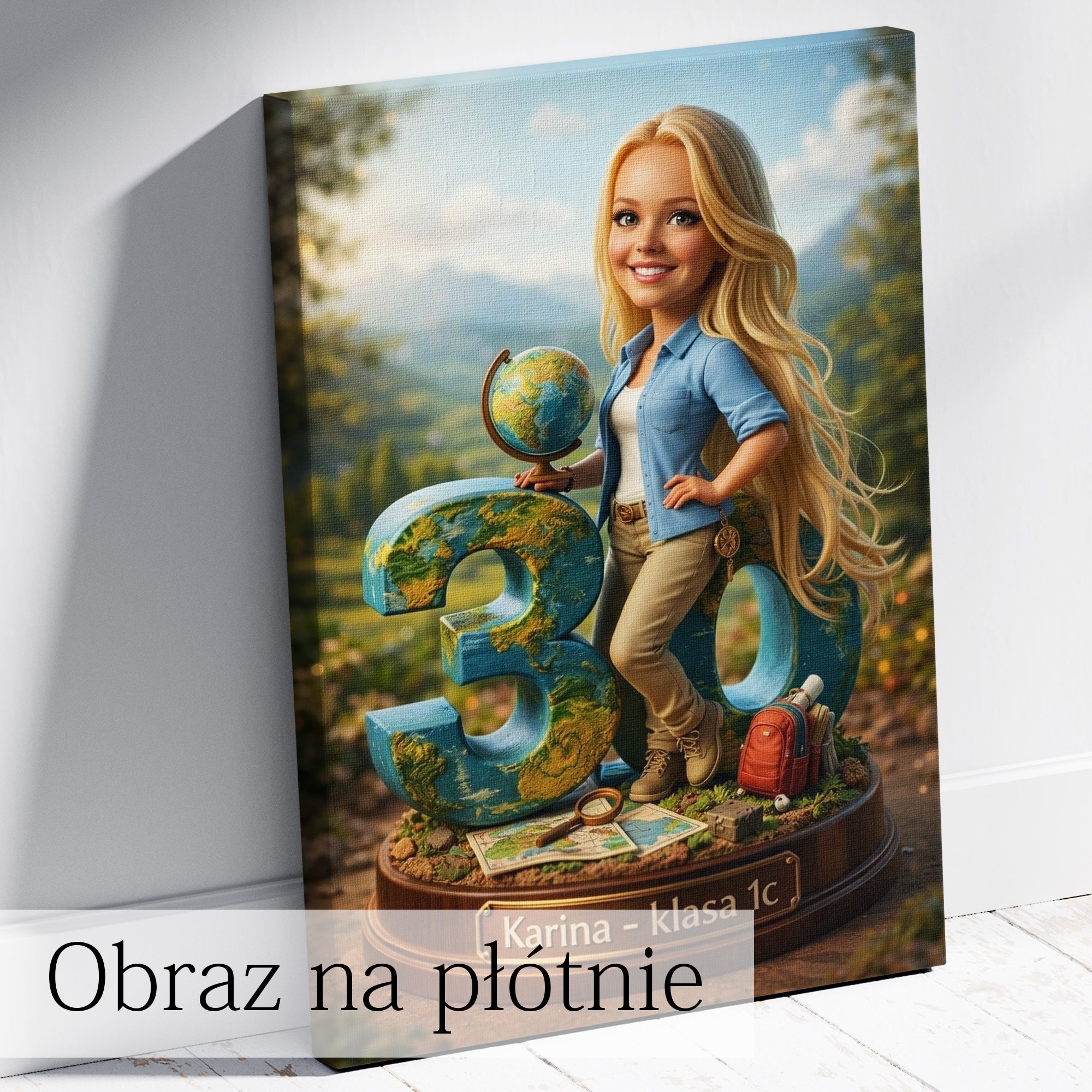 karykatura ze zdjęcia nauczycielka prezent na rocznicę