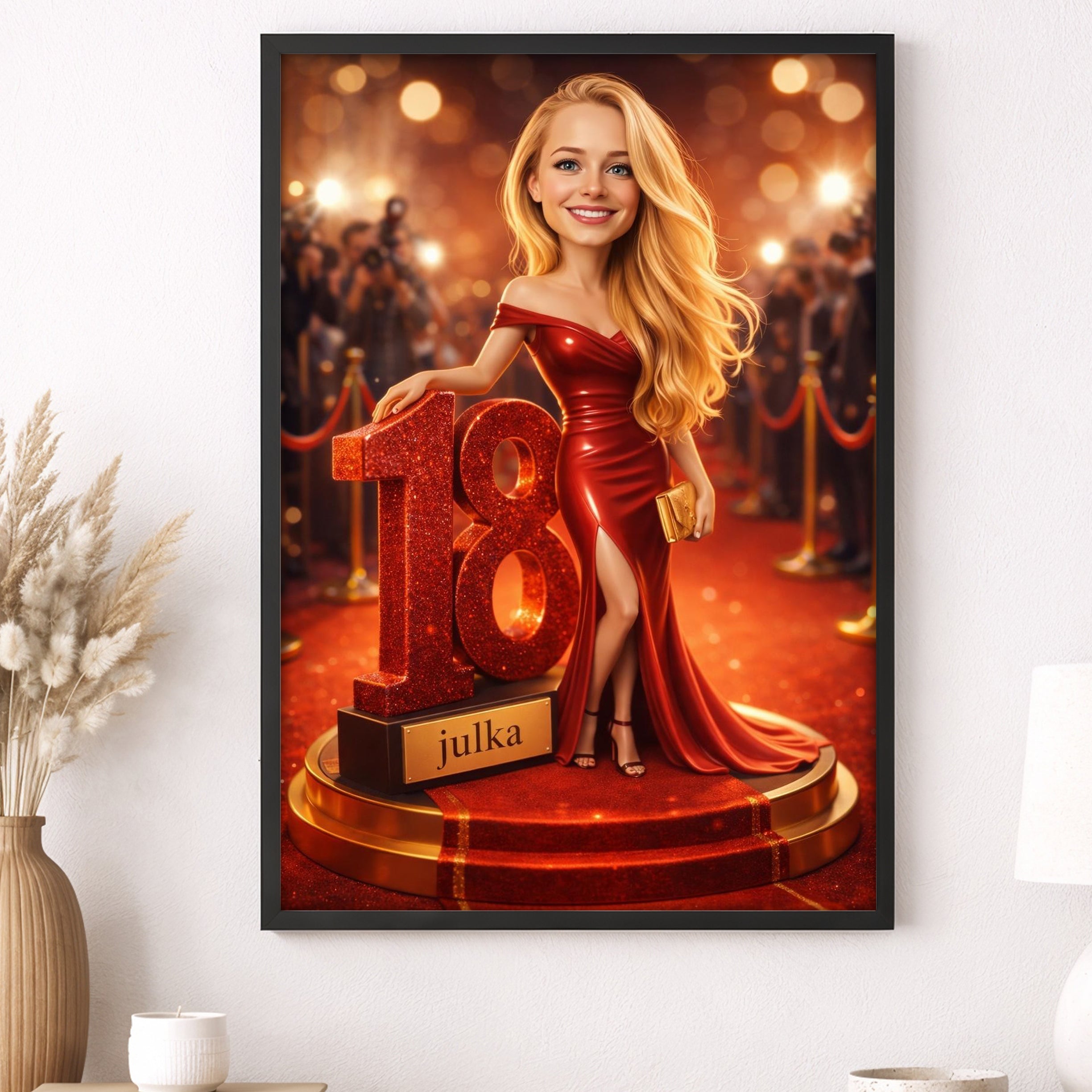 portret na 18 urodziny dla dziewczyny red carpet glamour