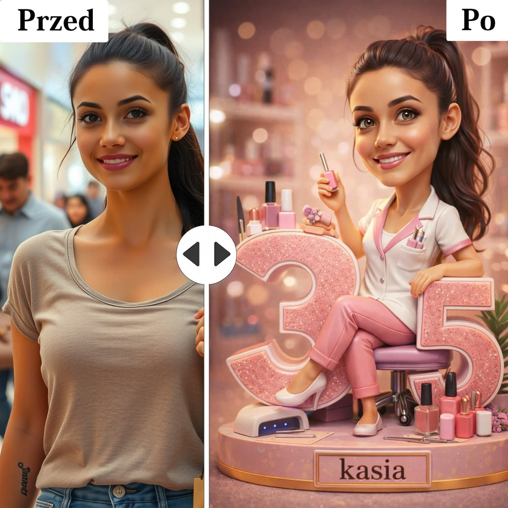 personalizowany portret stylistki paznokci ze zdjęcia