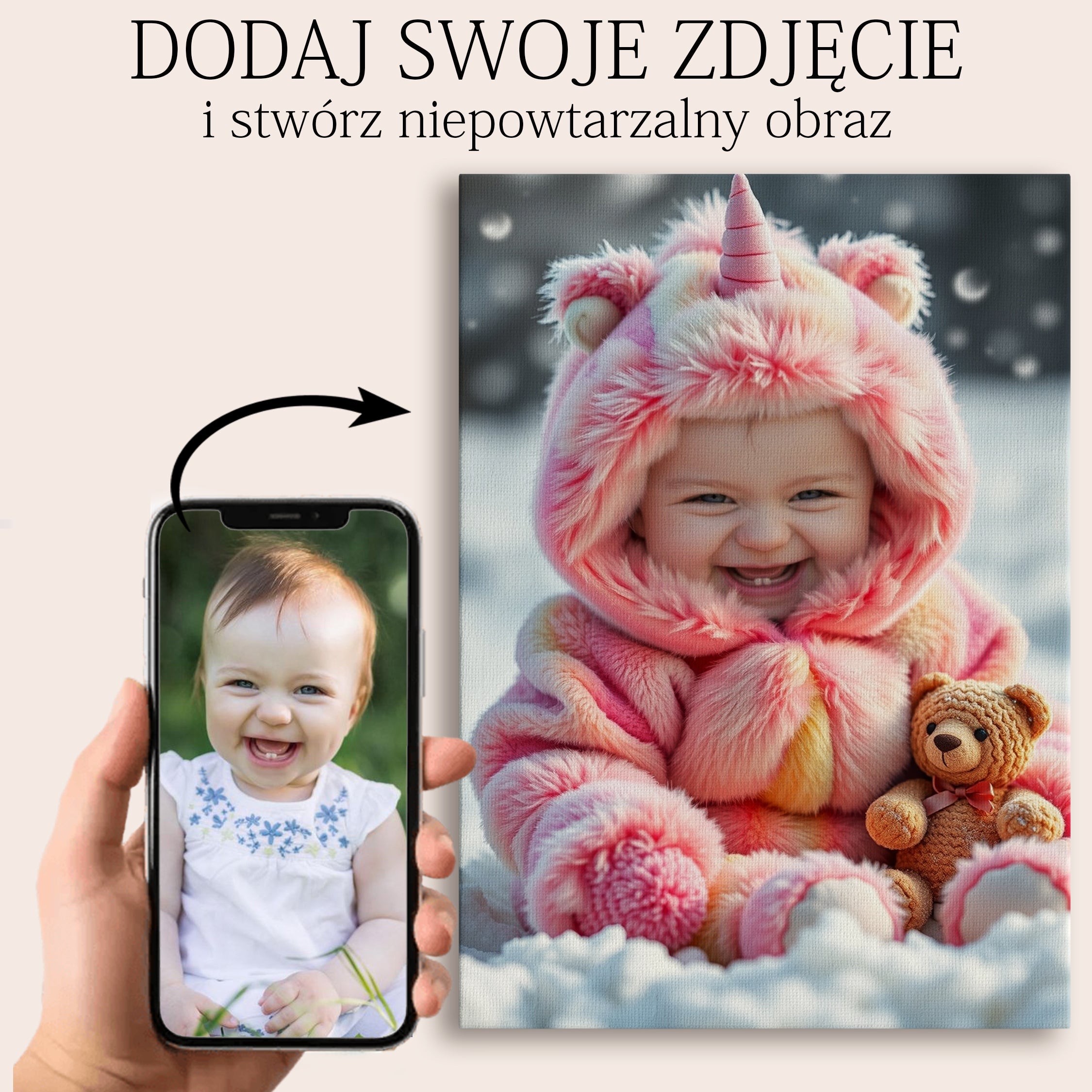 prezent dla dziewczynki obraz jednorożec ze zdjęcia na płótnie