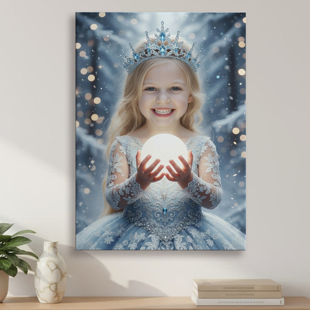 portret zimowa księżniczka ze zdjęcia personalizowany prezent dla dziewczynki