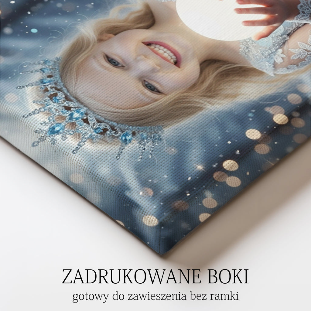 prezent dla dziewczynki portret zimowa księżniczka na płótnie