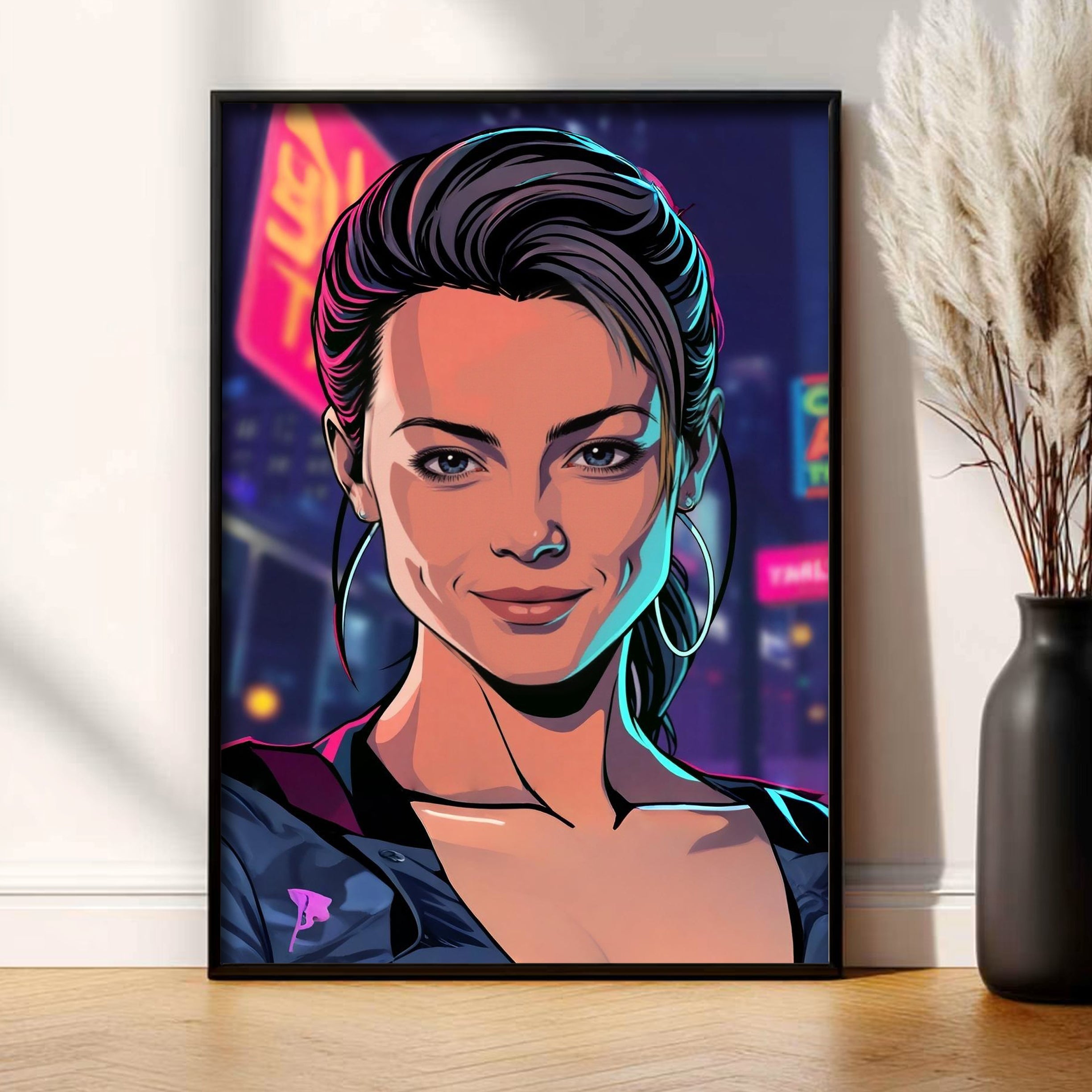 portret neon lights ze zdjęcia personalizowany prezent dla dziewczyny