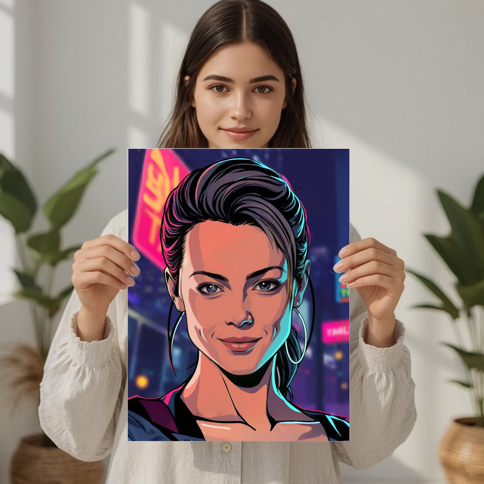 portret ze zdjęcia neon lights kreatywny i nowoczesny styl