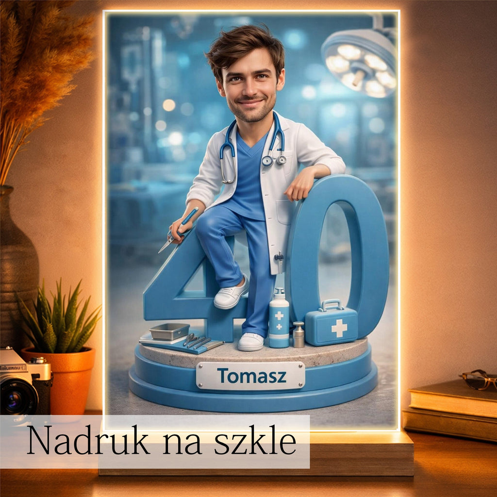Doctor Caricature - Personalized Birthday Gift for Dad, Work Colleague, Husband
