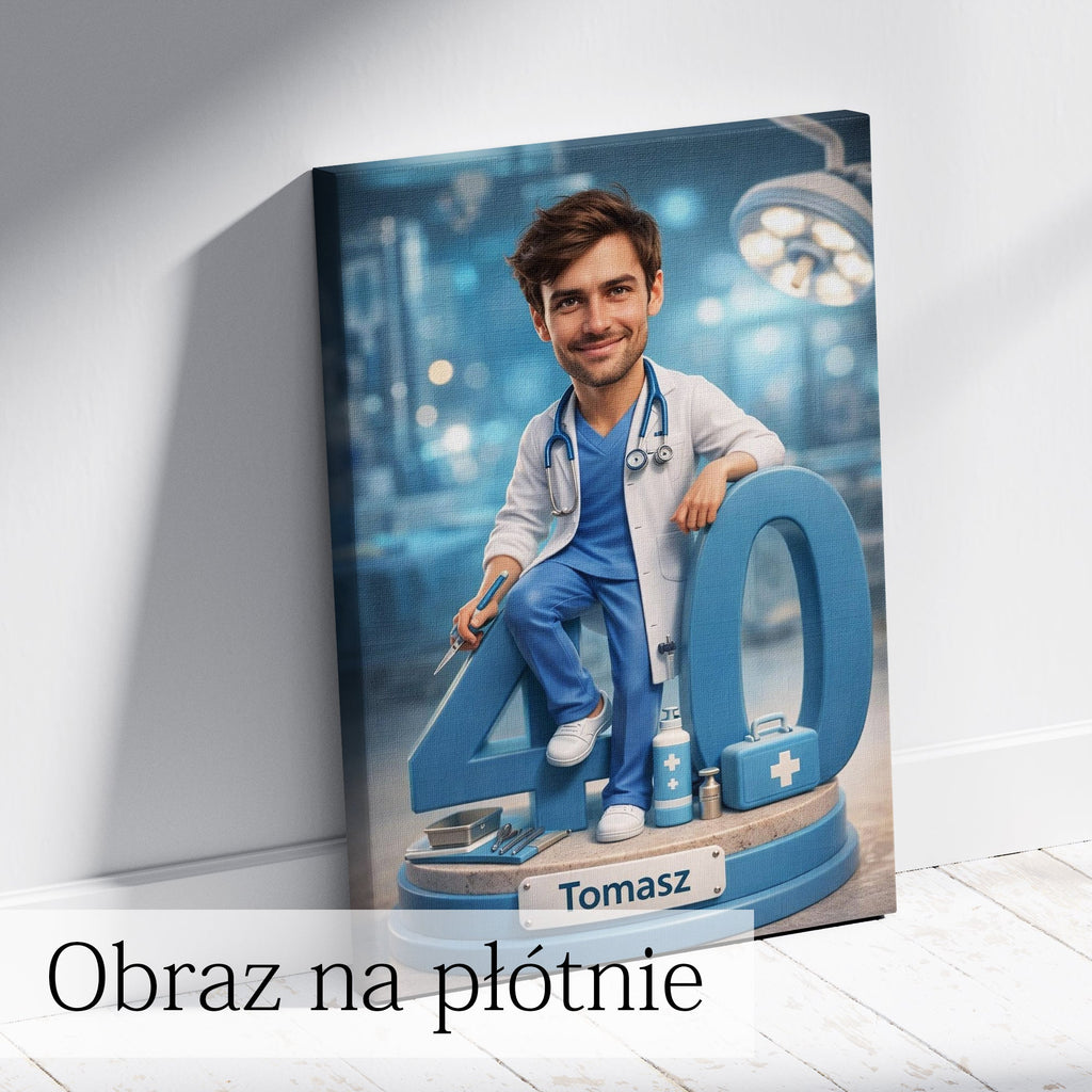 Doctor Caricature - Personalized Birthday Gift for Dad, Work Colleague, Husband