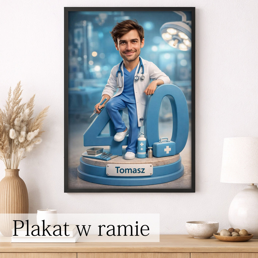 Doctor Caricature - Personalized Birthday Gift for Dad, Work Colleague, Husband