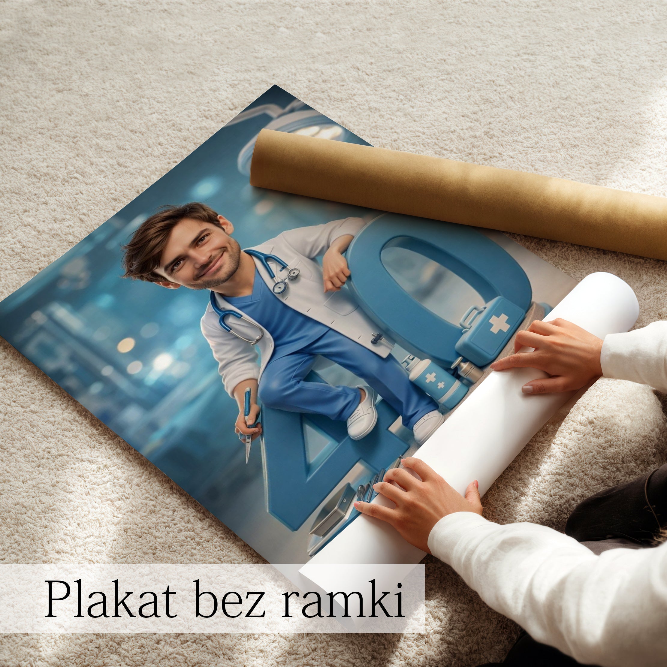 Doctor Caricature - Personalized Birthday Gift for Dad, Work Colleague, Husband