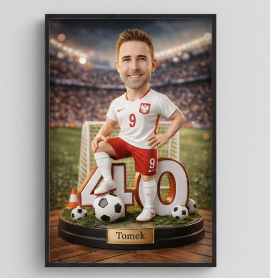 Soccer Player Caricature from Photo – Personalized Image for Soccer Fan
