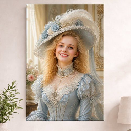 Custom Victorian Lady Portrait From Photo – Personalized Gift for Her